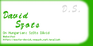 david szots business card